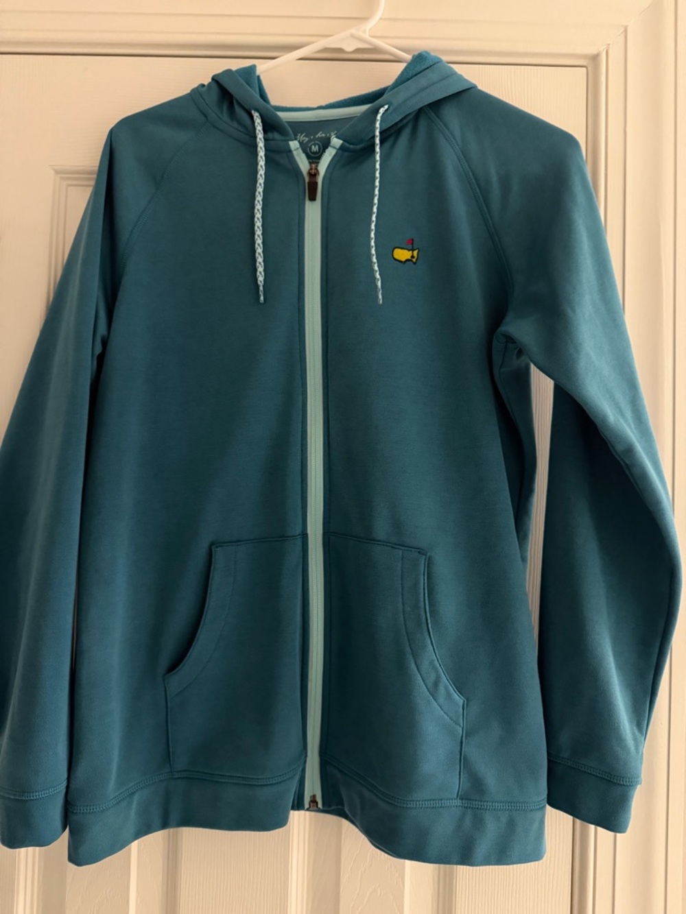 Masters Magnolia Teal Zip Hoodie with Yellow Accent
